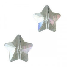 Fashion faceted 14mm Star bead Crystal black diamond ab